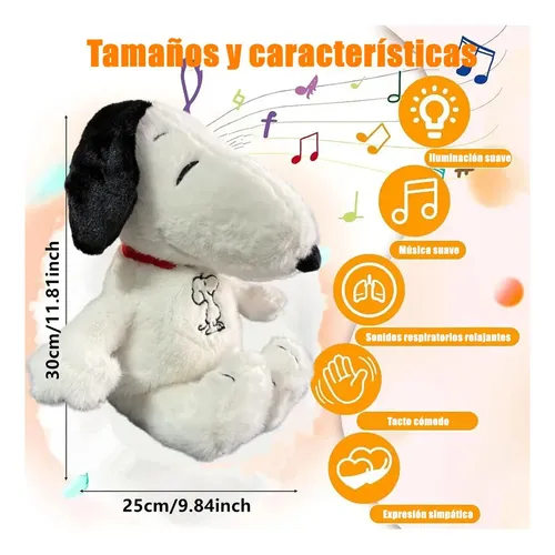 Peluche Snoopy Au De Algodón, 25 Cm, Blanco - Imagen 4