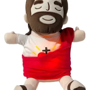 Peluche Juguete Calmante Jesus 40cm Navidad Pascua Rojo