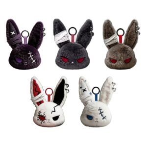 Llavero de peluche conejo gótico con vendas